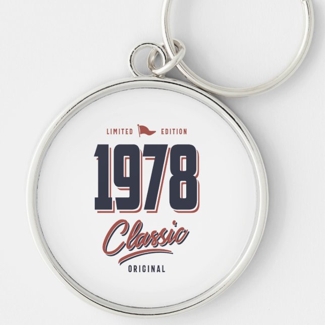 Chaveiro Nascer em 1978 Aniversário (Frente)