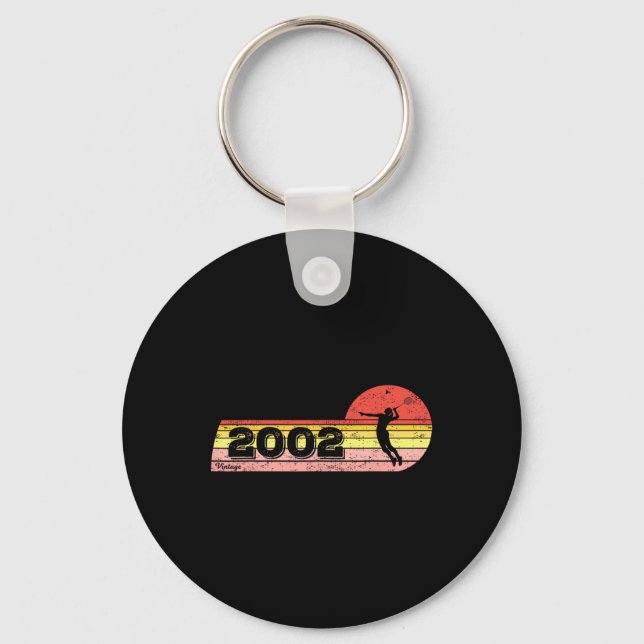 Chaveiro Nascer para jogadores de Badminton 2002 Birthday V (Frente)