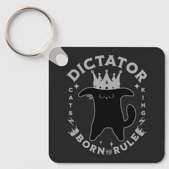 Chaveiro Nascer Para Regra | Design de gato engraçado (Frente)