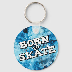 Chaveiro Nascer para skate azul do grafite de aquarela azul