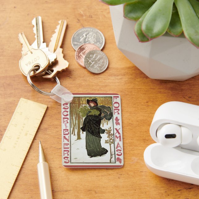 Chaveiro Natais vintages Art Nouveau Scribners Cobrir 1895 (Mesa)