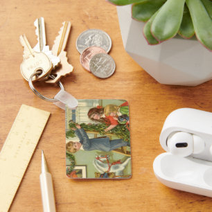 Chaveiro Natais vintages, Crianças Vitorianas Decorrem