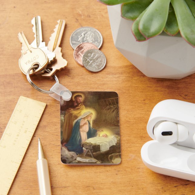 Chaveiro Natais vintages Natividade, Mary Joseph Baby Jesus (Mesa)