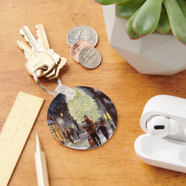 Chaveiro Natais vintages, Pai Comprando com as Crianças (Mesa)