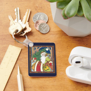 Chaveiro Natais vintages, Pai Natal na Floresta