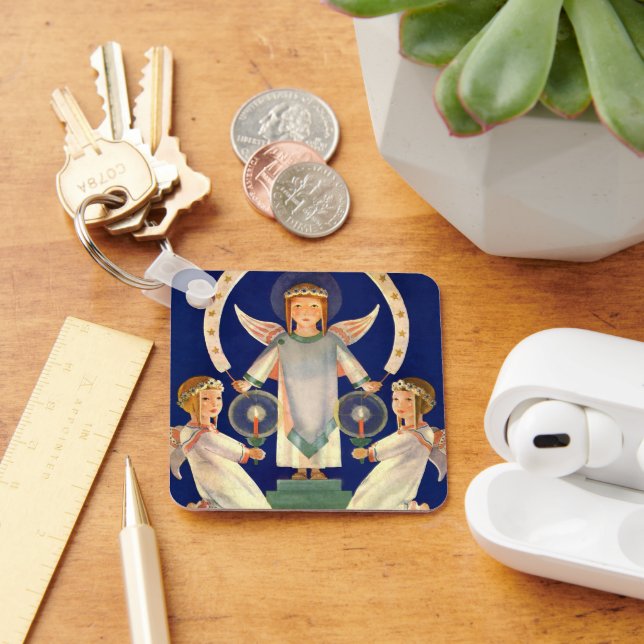 Chaveiro Natais vintages, Papais noeis escandinavos Lúcia A (Mesa)