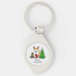 Chaveiro Natal 2 Pembroke Welsh Corgi (vermelho 1)