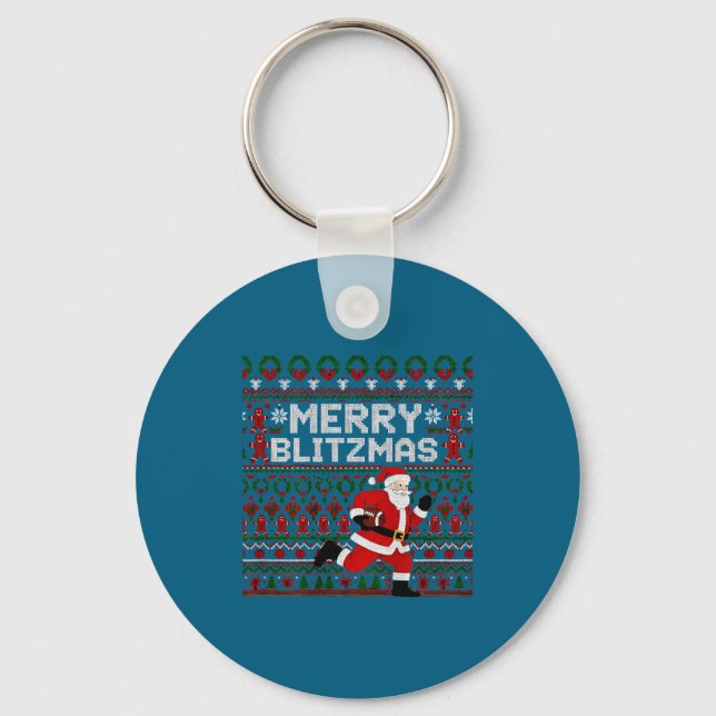 Chaveiro Natal Alegre Blitzmas Papai Noel Futebol Suéter Fe (Frente)