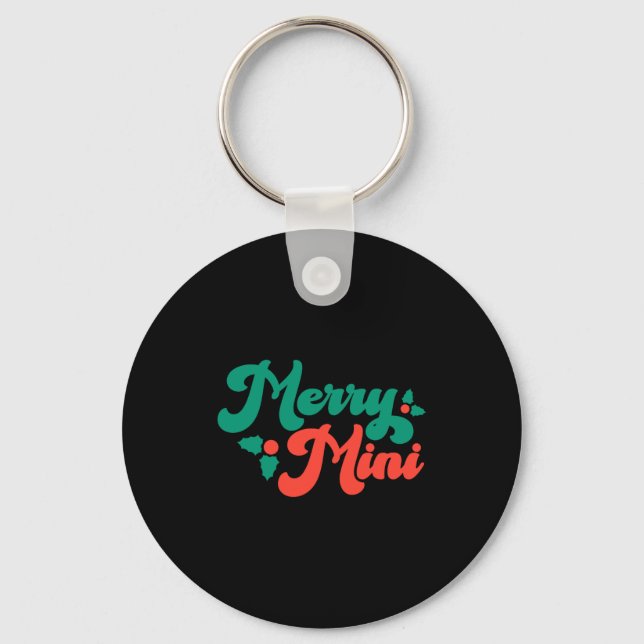 Chaveiro Natal Alegre Mini Cute Moderno Script Tygraphy B (Frente)