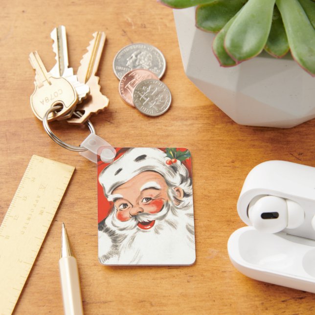 Chaveiro Natal Antigo, Papai Noel Alegre com Sorriso (Mesa)
