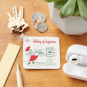 Chaveiro Natal Antigo, Papai Noel Chef e Peru