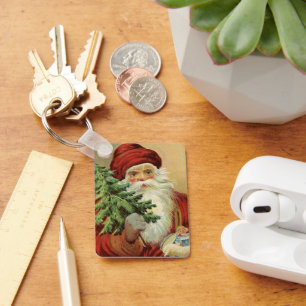 Chaveiro Natal Antigo, Papai Noel Vitoriano com Árvore