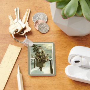 Chaveiro Natal Antigo, Papai Noel Vitoriano com Brinquedos