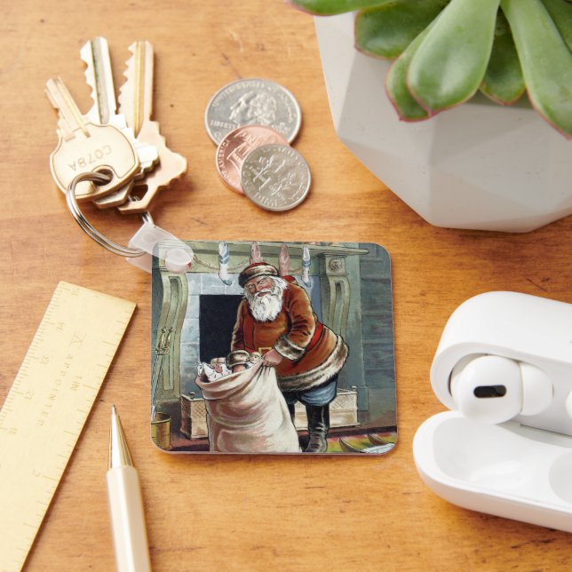 Chaveiro Natal Antigo, São Nicolau Perto da Lareira (Mesa)