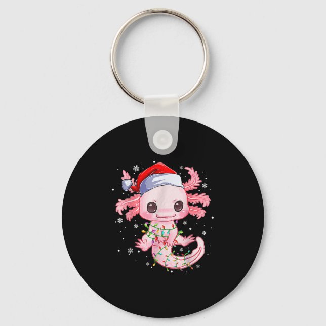 Chaveiro Natal Axolotl Santa Hat Luz Japonês Bonito A (Frente)
