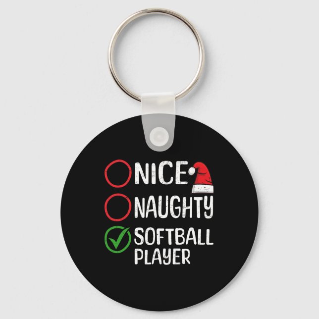 Chaveiro Natal bom jogador malvado de softball L (Frente)
