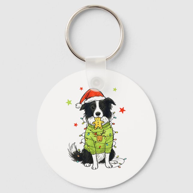 Chaveiro Natal Border Collie Natal Border Collie Cão Mãe (Frente)