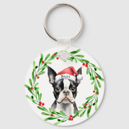Chaveiro Natal - Boston Terrier Terrier Holiders Pet