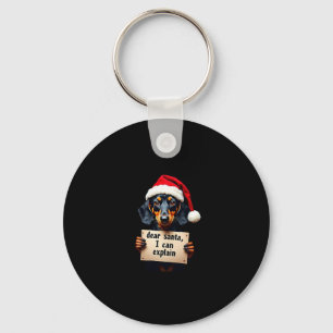 Chaveiro Natal Cachorro Dachshund Engraçado Querido Papai N