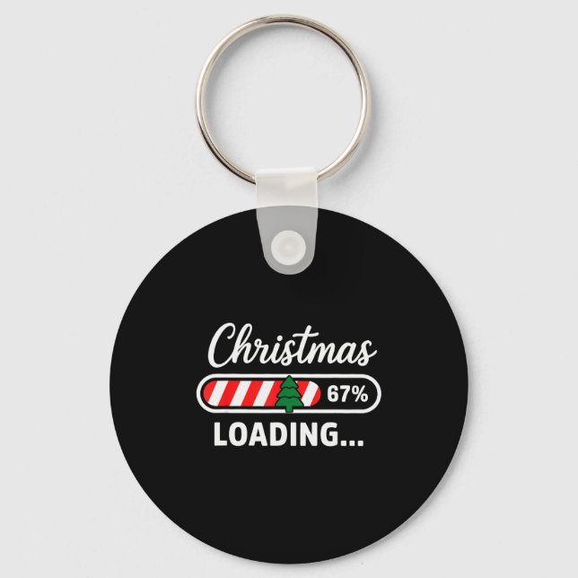 Chaveiro Natal Carregando 67% Engraçado 6 7 Meme Natal Gen  (Frente)