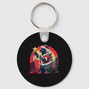 Chaveiro Natal Christmas Santazilla Divertido Monstro de Fé
