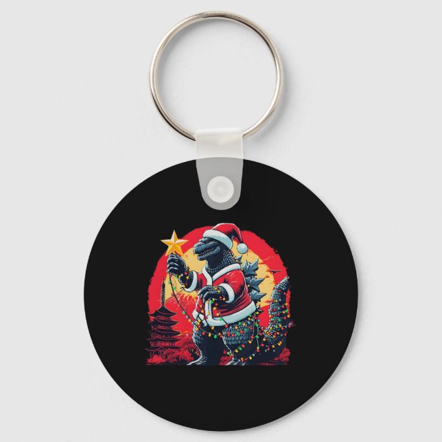 Chaveiro Natal Christmas Santazilla Divertido Monstro de Fé (Frente)