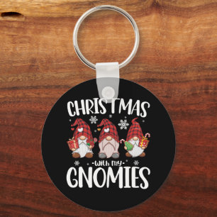Chaveiro Natal Com Meus Gnomos Gnome Xadrez Vermelho de Buf