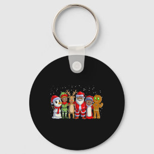 Chaveiro Natal da família negra Papais noeis afro-americano