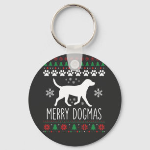 Chaveiro Natal de Cachorro Vetor de Dogmas Alegres