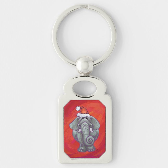 Chaveiro Natal De Elefante Em Vermelho (Frente)
