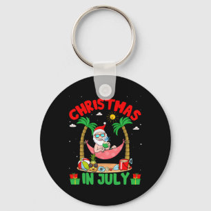 Chaveiro Natal de Verão em Julho - Papai Noel Tropical Surf