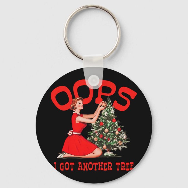Chaveiro Natal Divertido Retro Oops Eu Tenho Outra Árvore  (Frente)