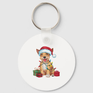 Chaveiro Natal do Cachorro de Descamação do Papai Noel Terr