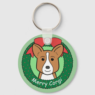 Chaveiro Natal do Corgi de Galês do casaco de lã