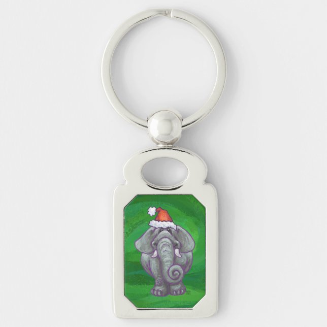 Chaveiro Natal Do Elefante Em Verde (Frente)