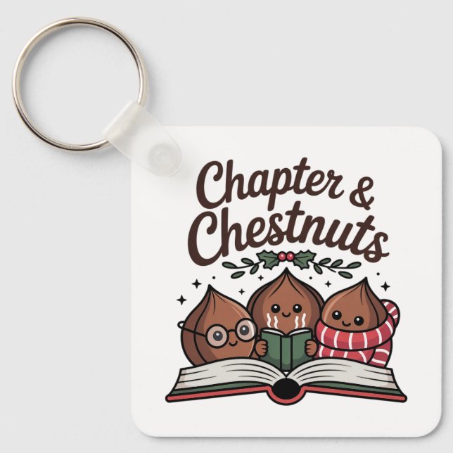 Chaveiro Natal do Livro e Castanhas Chapter & Chestnuts (Frente)