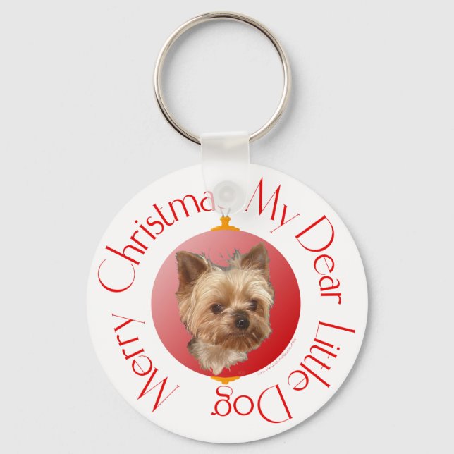 Chaveiro Natal do Yorkshire Terrier (Frente)