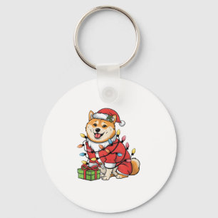Chaveiro Natal dos Papais noeis de Iluminação Shiba Inu