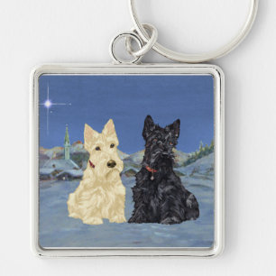Chaveiro Natal dos Scotties Trigo Preto