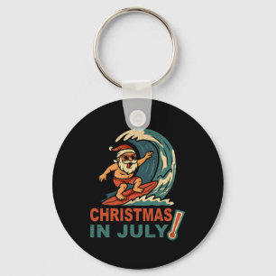 Chaveiro Natal Em Julho Papai Noel Surfando Verão Havaiano