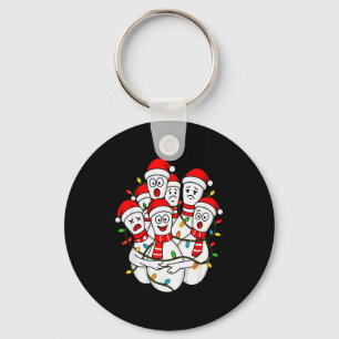 Chaveiro Natal engraçado de boliche Papai Noel de boliche N