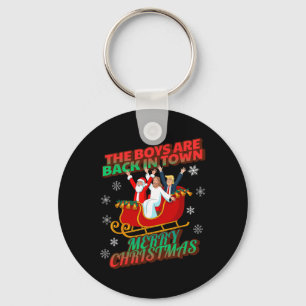 Chaveiro Natal engraçado Jesus Papai Noel Trump Meninos são