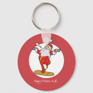 Chaveiro Natal feliz do exercício da malhação com papai