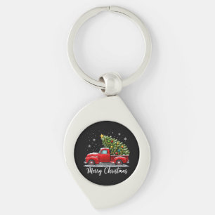 Chaveiro Natal Feliz Natal Caminhão Vermelho Árvore Homens