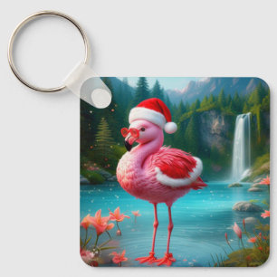 Chaveiro Natal Flamingo Como Papai Noel-47475