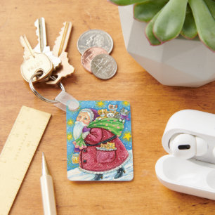 Chaveiro Natal fofo, Papai Noel com Gatinhos e Gatos!