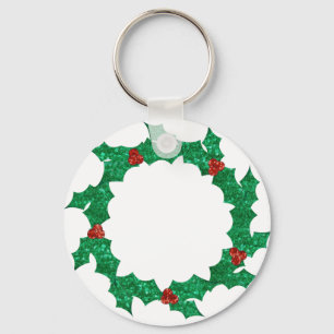 Chaveiro natal holly wreath
