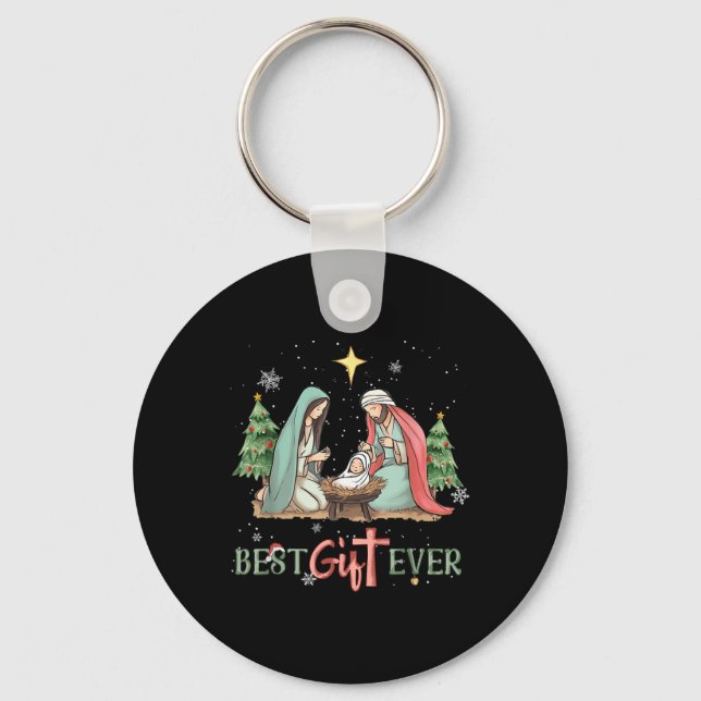 Chaveiro Natal Jesus Cristão Natal Presente Engraçado Feliz (Frente)