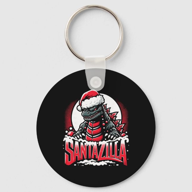 Chaveiro Natal Kaiju Santazilla Monstro Japonês Dinossa (Frente)