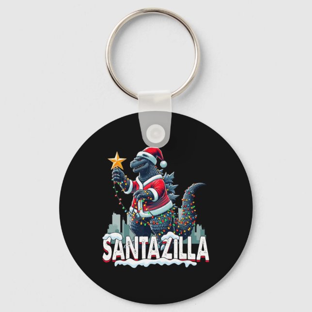 Chaveiro Natal Kaiju Santazilla Monstro Japonês Dinossa (Frente)